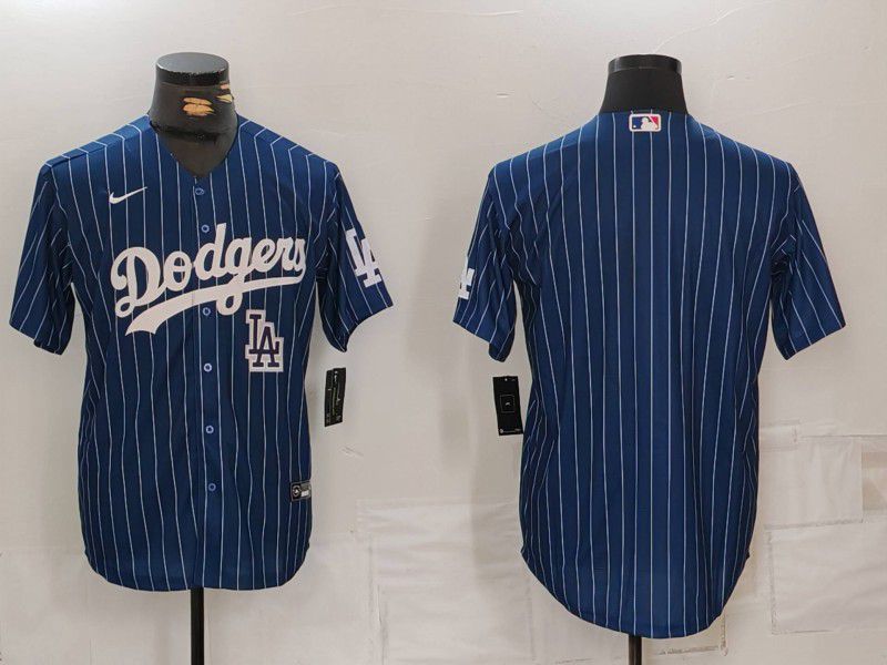 Men Los Angeles Dodgers Blank Blue Stripe Game 2024 Nike MLB Jersey style 2->los angeles dodgers->MLB Jersey